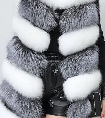 Silver fox color ZADORIN, новая зимняя мода, женская жилетка, цветная, пушистая, искусственный мех, жилет для женщин, плюс размер, искусственный мех, легкое пальто, Mujer Veste fourrure - Цвет: Silver fox color