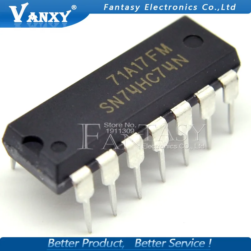 10 шт. SN74HC74N DIP14 SN74HC74 DIP 74HC74 DIP-14 новое и оригинальное IC