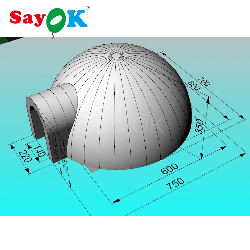 7 м Большая Надувная купольная палатка надувная igloo для мероприятия акция | Дом и