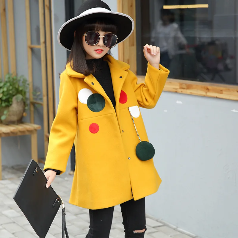 Girls' Coat 2018 New Children's Autumn and Winter Cashmere Coats Warm Fashion Korean Wild Woolen |