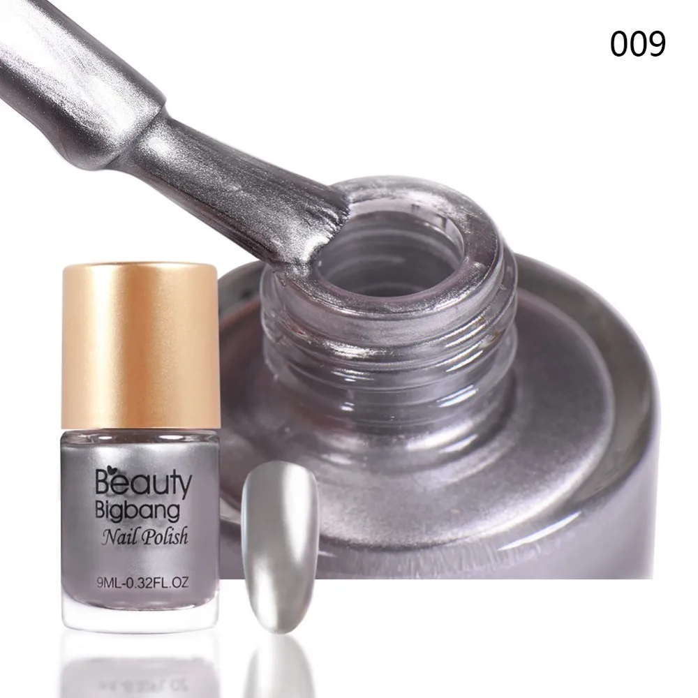 9A Beautybigbang 9 мл зеркальный эффект зеленый лак для ногтей металлический лак Великолепные Металлические Лаки стемпинг ногтей покрытие для дизайна ногтей - Цвет: 9A
