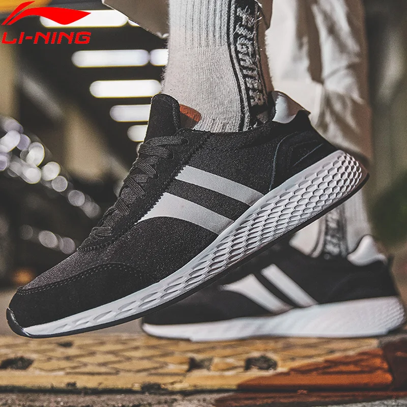 Li Ning Для мужчин LN в полоску классический образ жизни обувь светильник Вес