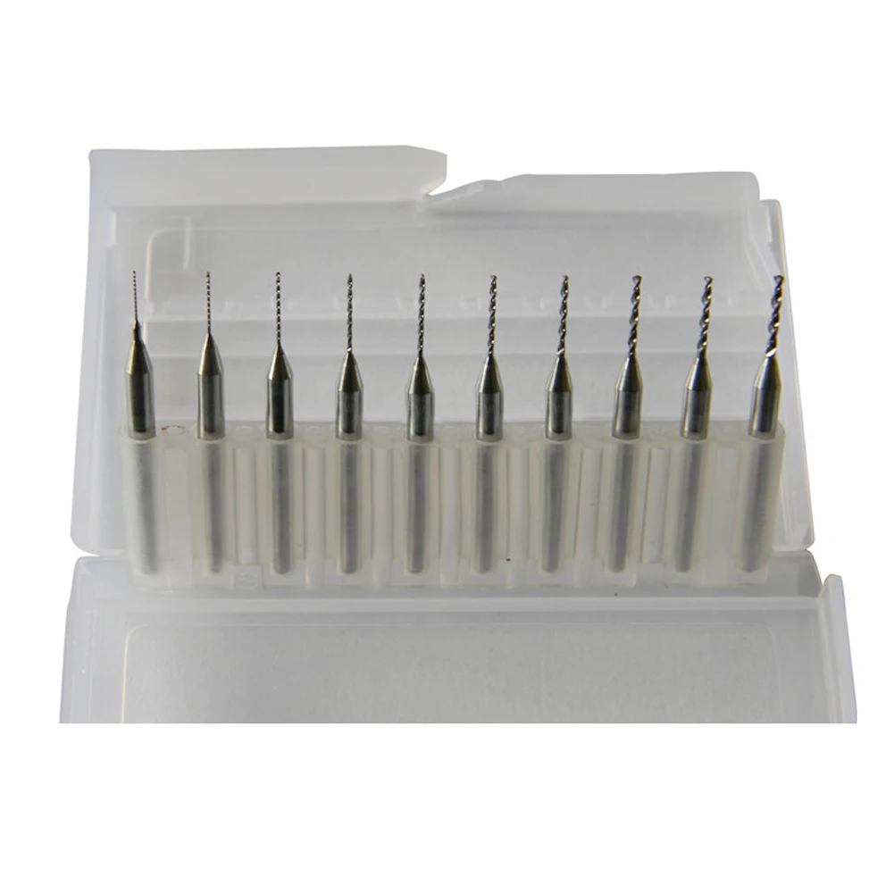 

0.3-1.2mm 10 Pcs Carbide Micro Drill Bits CNC PCB Dremel QJ888
