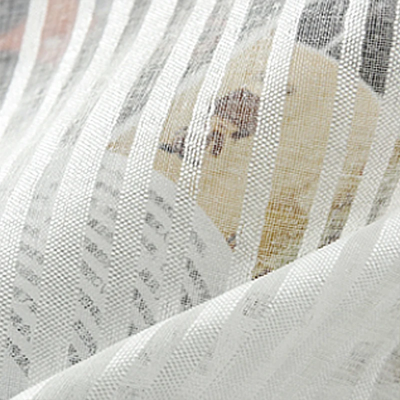 Ткань в белую полоску блестящая вуаль для гостиной спальни льняная ткань