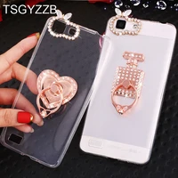 sparkling ring holder case for huawei p20 p10 plus p9 p8 lite glitter bling soft clear cute cover y5 y6 2017 y9 2018 mate 10 pro