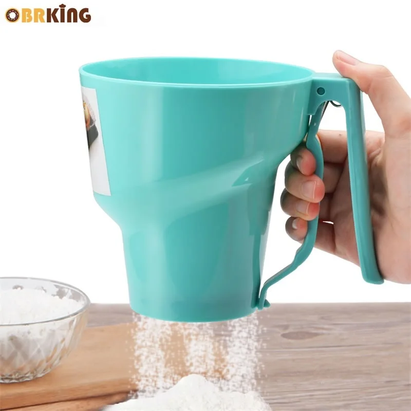 Ручное сито для муки OBRKING с 3 чашками Сетчатое глазировки Аксессуары