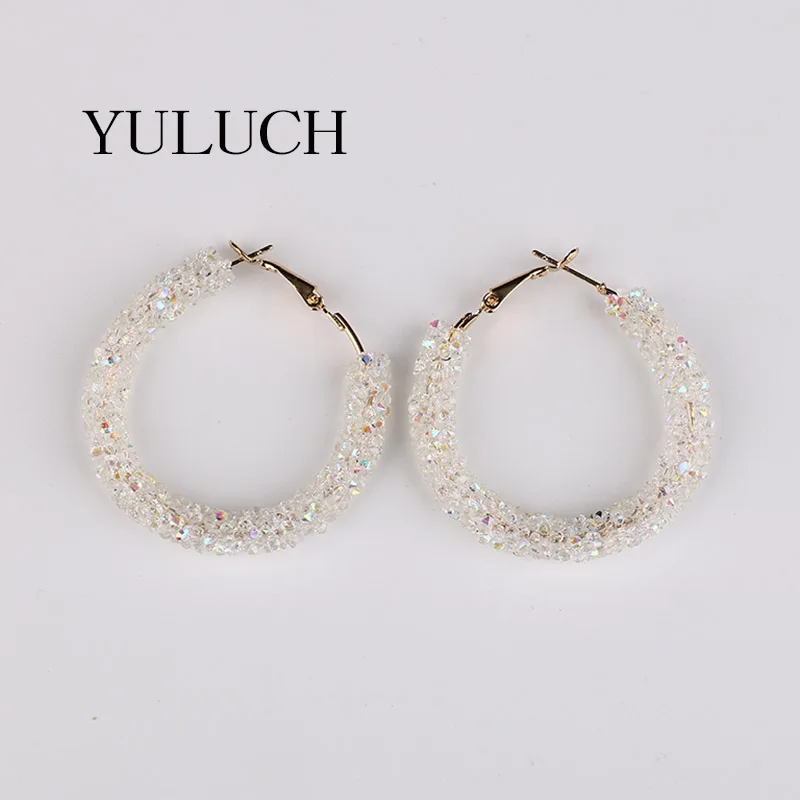 Новый дизайн высококачественные золотые серьги с кристаллами и бусинами для