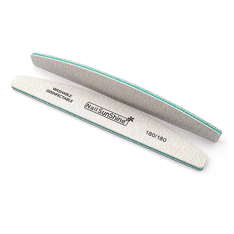 Grey-180-180 10 шт 100/180/240 Грит пилки для ногтей песок моющиеся двухсторонние Эмери доска для ногтей Солнечный свет Маникюр поставщик извести a Ongle аксессуары - Цвет: Grey-180-180