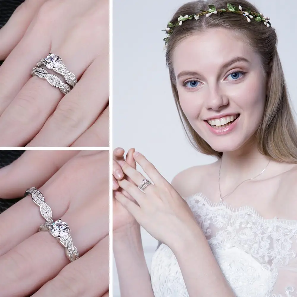 JewelryPalace Бесконечность 1.5ct Имитация Алмазный Юбилей Promise обручальное Обручение кольцо свадебный 925 пробы серебро
