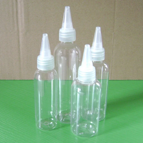 

60/75/100/120ml 50pcs/lot pointed mouth cap transparent plastic packing bottle