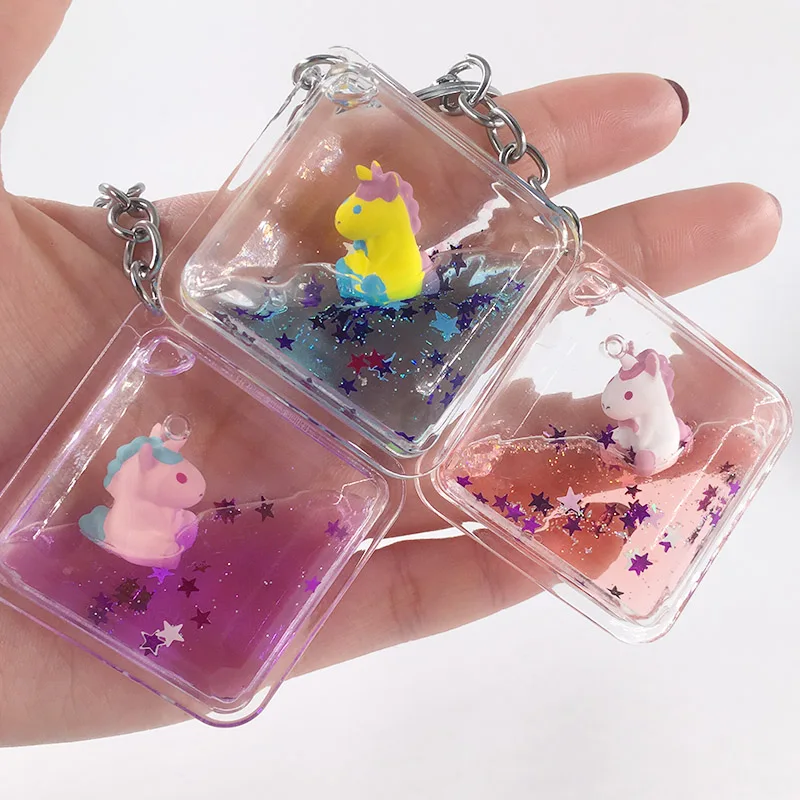 Единорог порошок движущаяся жидкость брелок фантазия Блестящий зыбучий песок