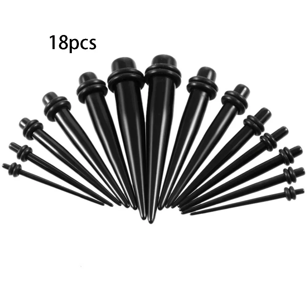 TIANCIFBYJS 14G-00G 36/18 шт. штанги для уха Растяжка комплект сужается Вилки люверсы акриловые свечи и Вилки расширитель Комплект пирсинг тела
