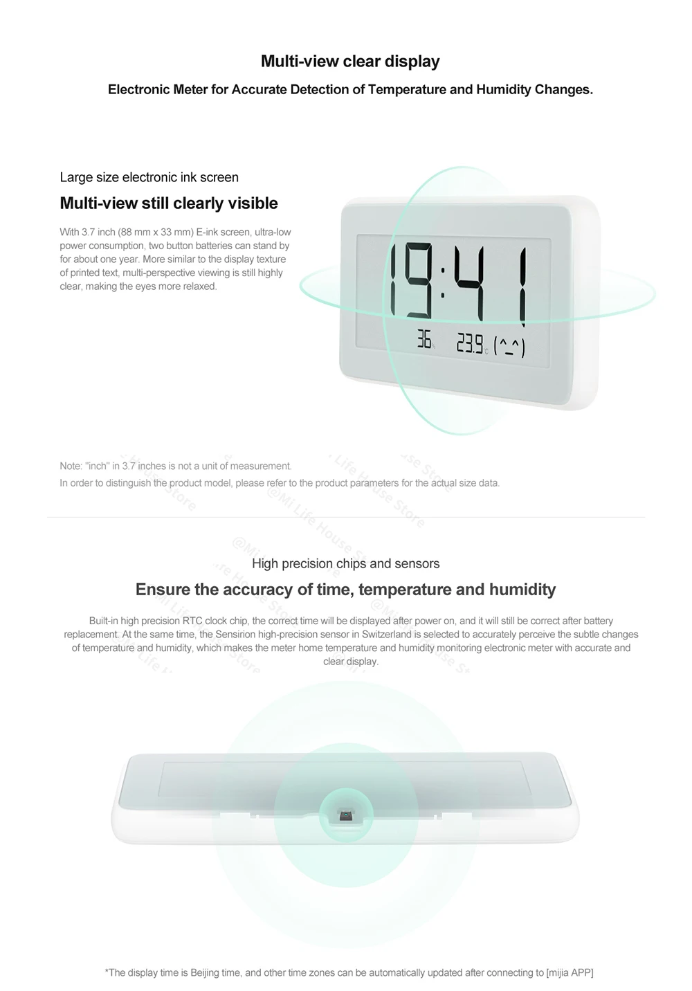 Xiaomi Mijia Smart Bluetooth смайлик температура влажность цифровой датчик E-ink экран семейное использование термометр измеритель влажности