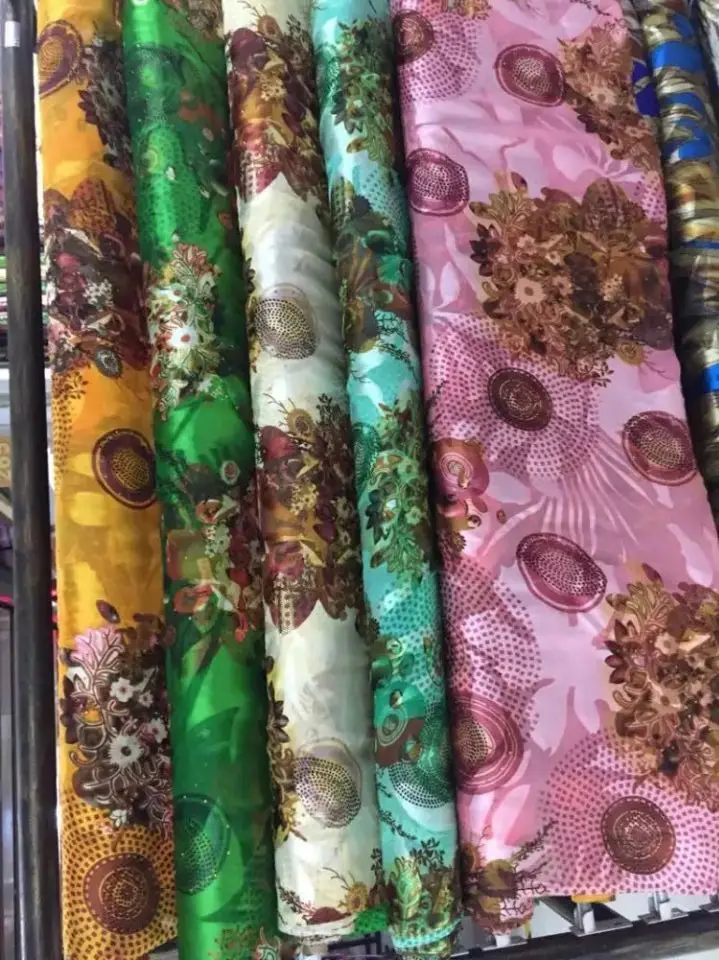 5 лет/шт модный розовый Эластичный Печатный узор Шелковый шифон африканская