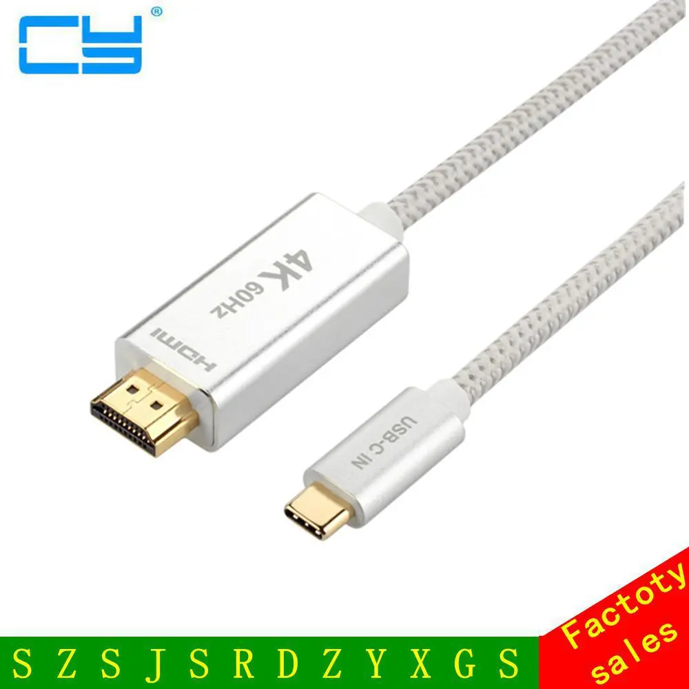 Плетеный 4K * 2K 3D 60Hz 3 фута 6 футов 10 USB 1 type-c USB-C male To HDMI HD адаптер кабель hdmi usb type C м 2 |