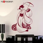 Японские Женские кимоно гейши, сексуальные азиатские наклейки для девочек, виниловые художественные наклейки для дома, декор для гостиной, спальни, съемные настенные наклейки 3481