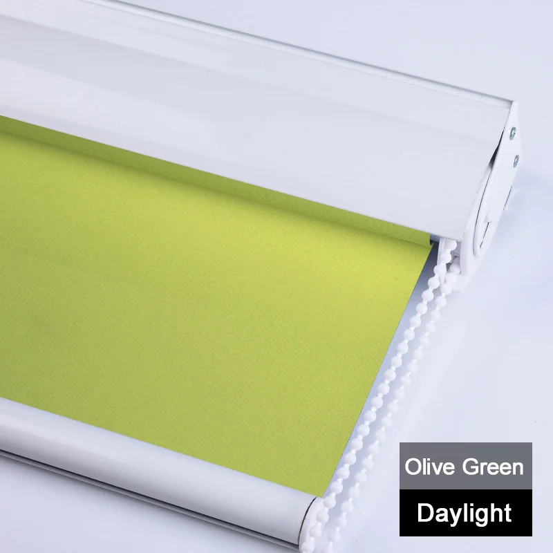 Daylight-Olive Green CASAYA сверхпрочные рулонные шторы С Пылезащитным покрытием, легко очищающие оконные шторы, затемненные шторы для офиса, кровати, гостиной, 1 м x 1 м - Цвет: Daylight-Olive Green
