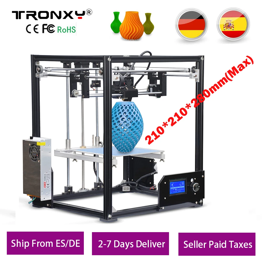 TRONXY 3D принтеры широкоформатной печати Размеры 210*210*280 мм высокой точности Reprap