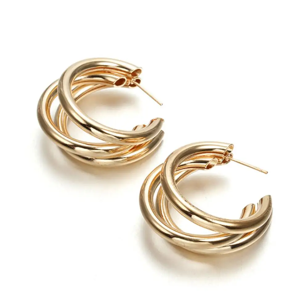 2019 новые модные крупные серьги золотого/серебряного цвета геометрические