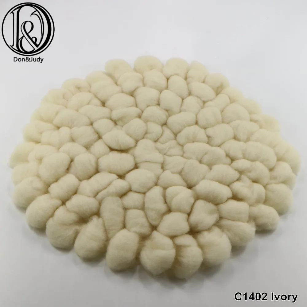 Ivory Ручная работа, мягкая шерсть, Флисовое одеяло для новорожденных, корзина, наполнитель для новорожденных, реквизит для фотосъемки, супер мягкие одеяла для младенцев - Цвет: Ivory