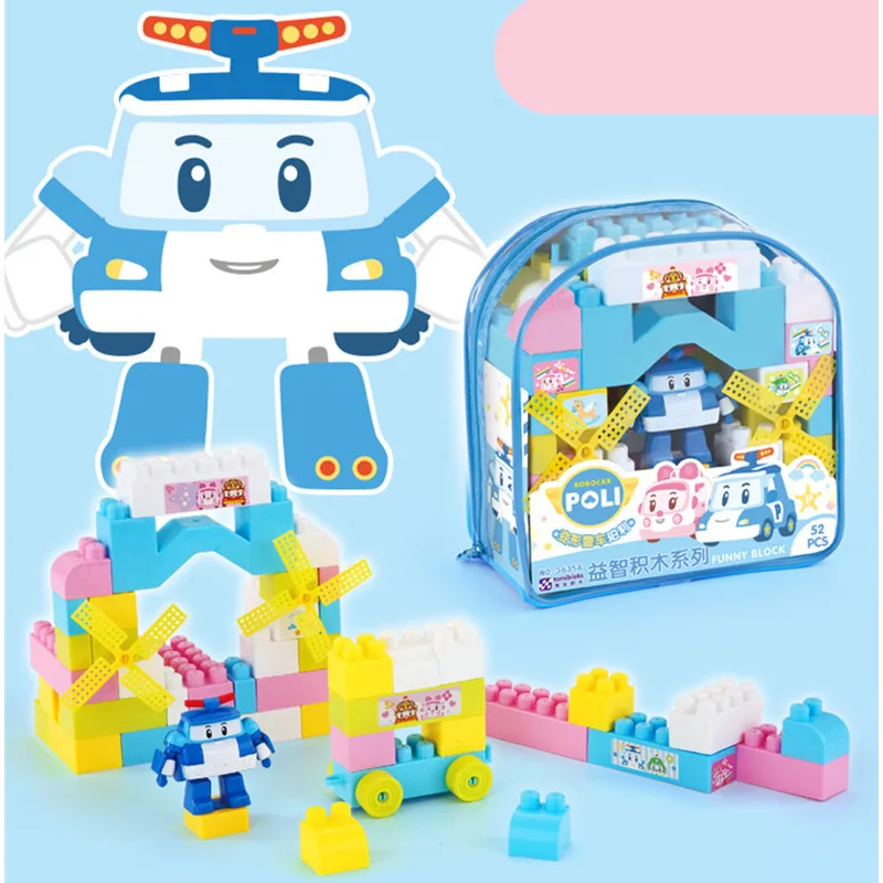 52 шт. Детский конструктор Робокар Поли|Блочные конструкторы| |