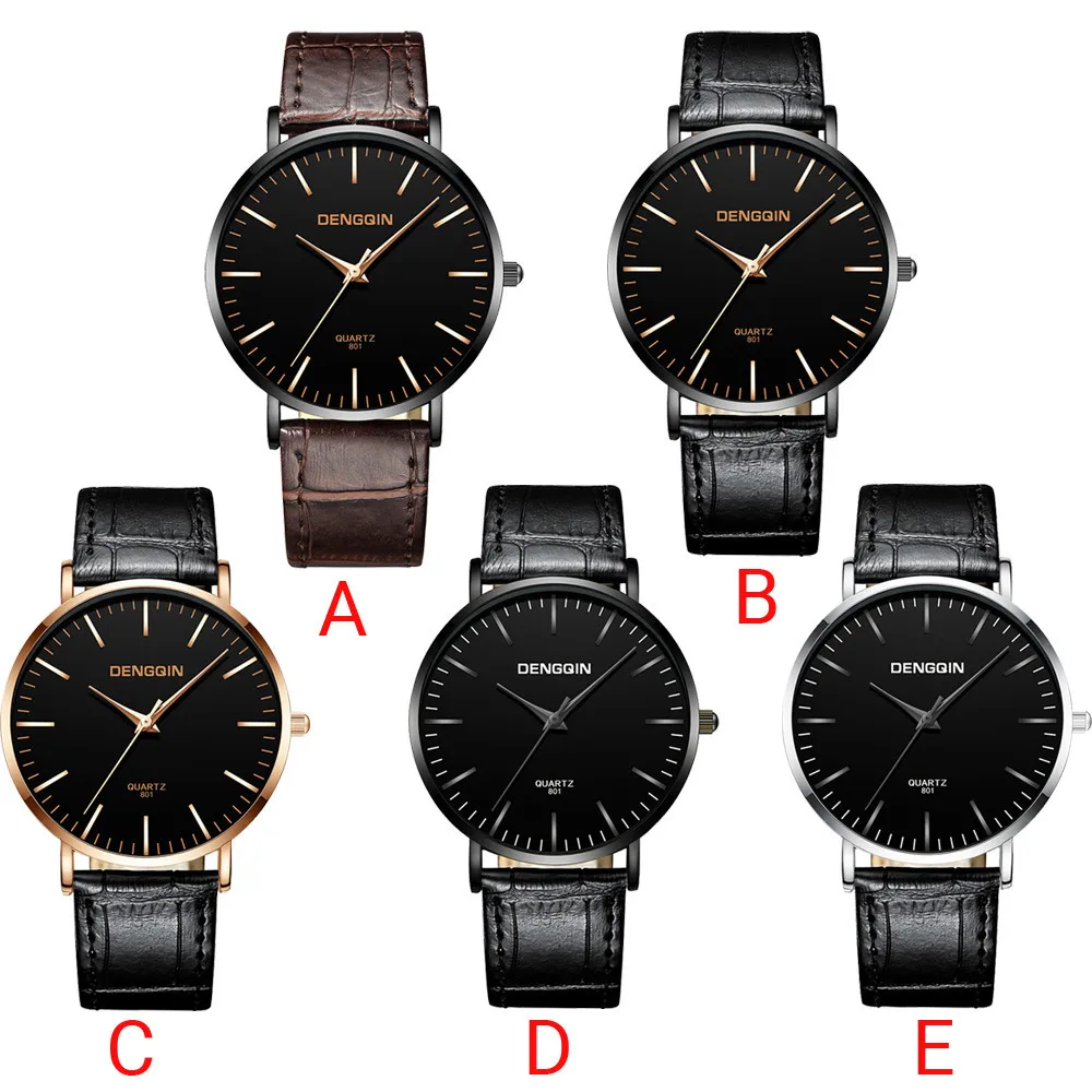 2019 роскошные модные мужские кожаные военные сплав аналоговые кварцевые деловые