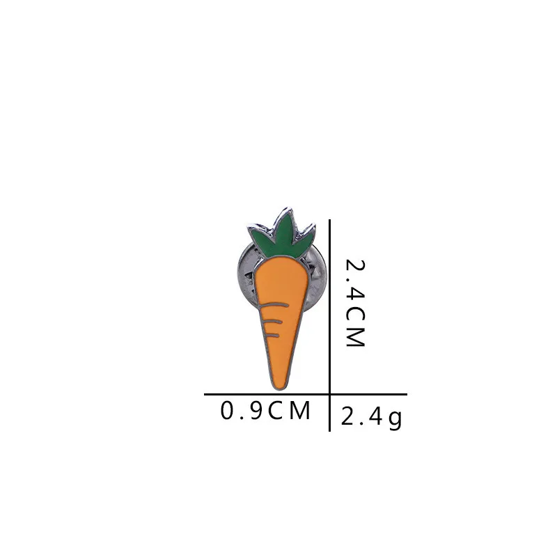 Значок моркови Pin симпатичная мультяшная овощная металлическая брошь с эмалью