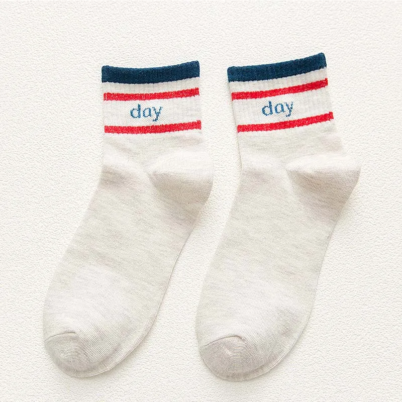 Men tube socks autumn and winter new letters hit color cotton casual sports breathable men | Мужская одежда
