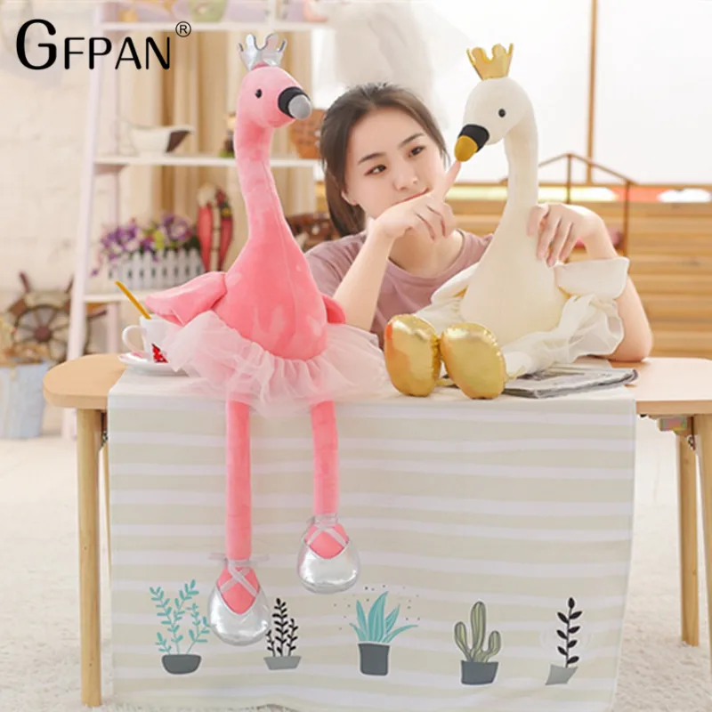 

1pcs 35/50cm lovely Swan White&Pink Color Super Kawaii Animal Stuffed&Plush Cotton Toys Party Birthday Gift For Newborn