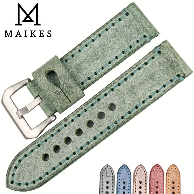 Женские аксессуары для часов MAIKES ремешок наручных зеленого цвета серебристый