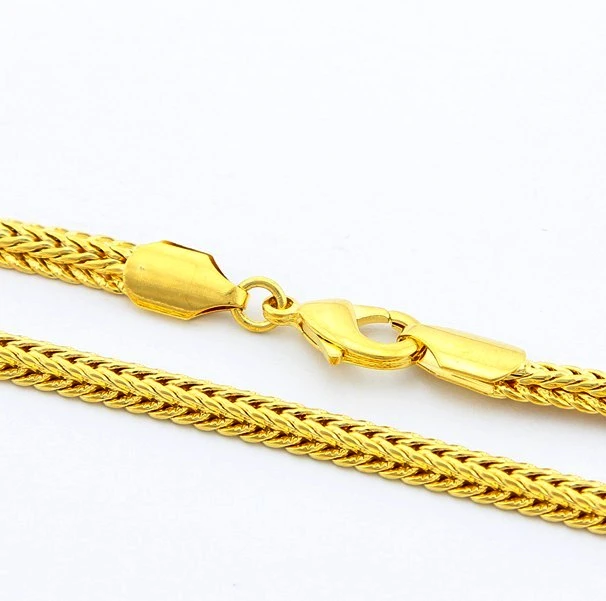 Цепочка Из золота 24 к для мужчин и женщин ожерелье из цепи GP 5 мм цвет чистое