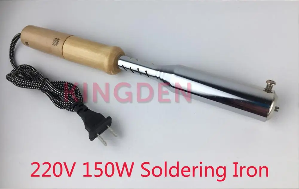 220V 150W Iron KINGDEN торт древесины кожуры мяса паяльник с деревянной ручкой тепла Бронзовый логотип машина для штамповки кожи пресс Embosser - Цвет: 220V 150W Iron