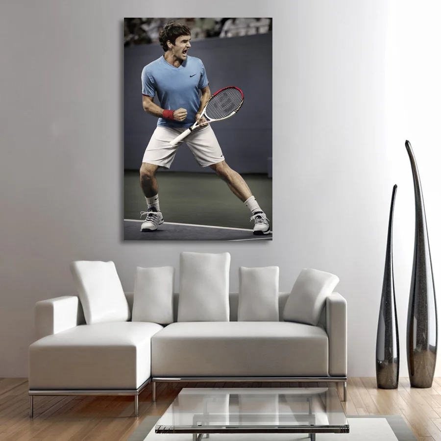 Roger Federer Wall Art Picture Sport Stars Poster Canvas Prints Paintings for living room Decor | Дом и сад