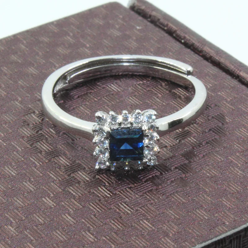 CoLife Jewelry Natural Sapphire Ring for Engagement 4mm Princess Square Cut Silver 925 | Украшения и аксессуары