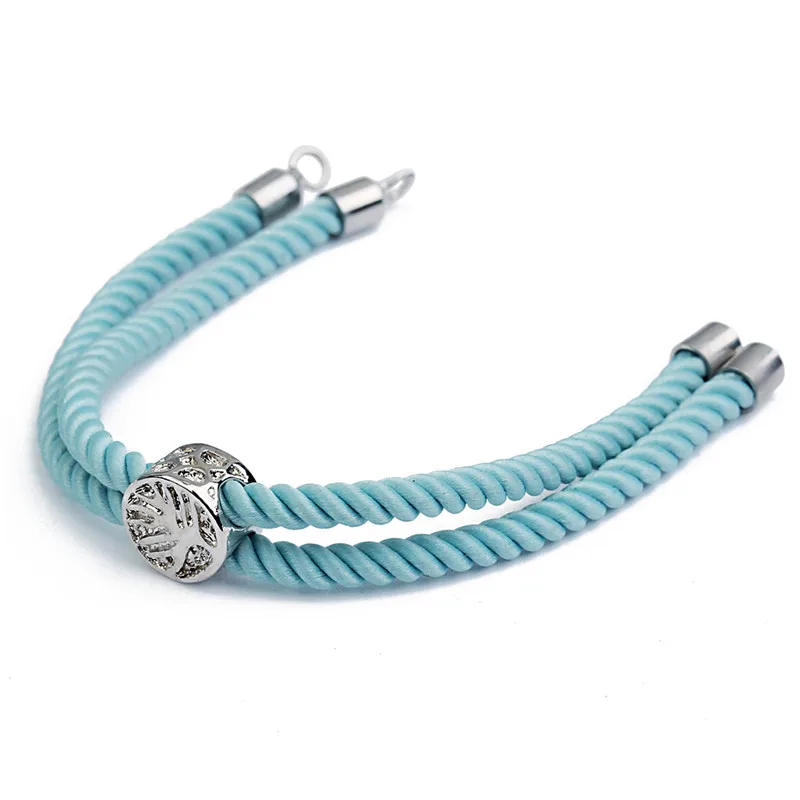 LINSOIR 2 шт./лот Регулируемые черные красные браслеты из шнура из медной проволоки с латунными подвесками для изготовления ювелирных изделий DIY.