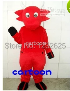 2015 High cool Red Cow Christamas Mascot Costume Character Fancy Party Suit Carnival Halloween Christmas | Тематическая одежда и