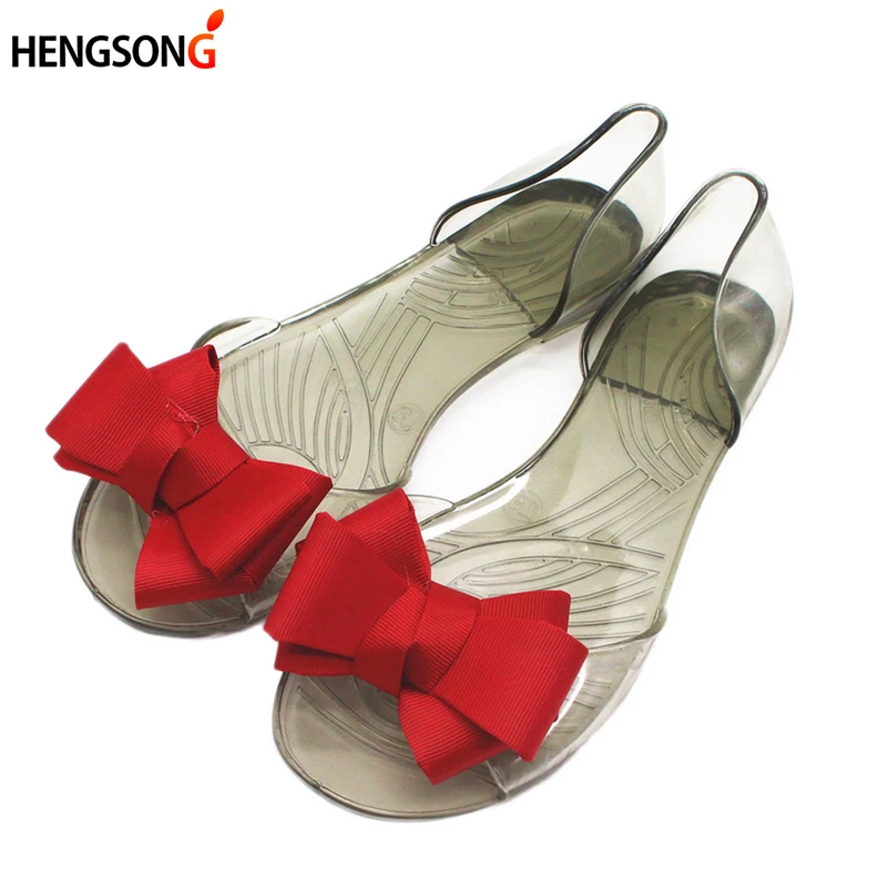 Женские пляжные кроссовки на плоской подошве уличные сандалии с большим бантом и