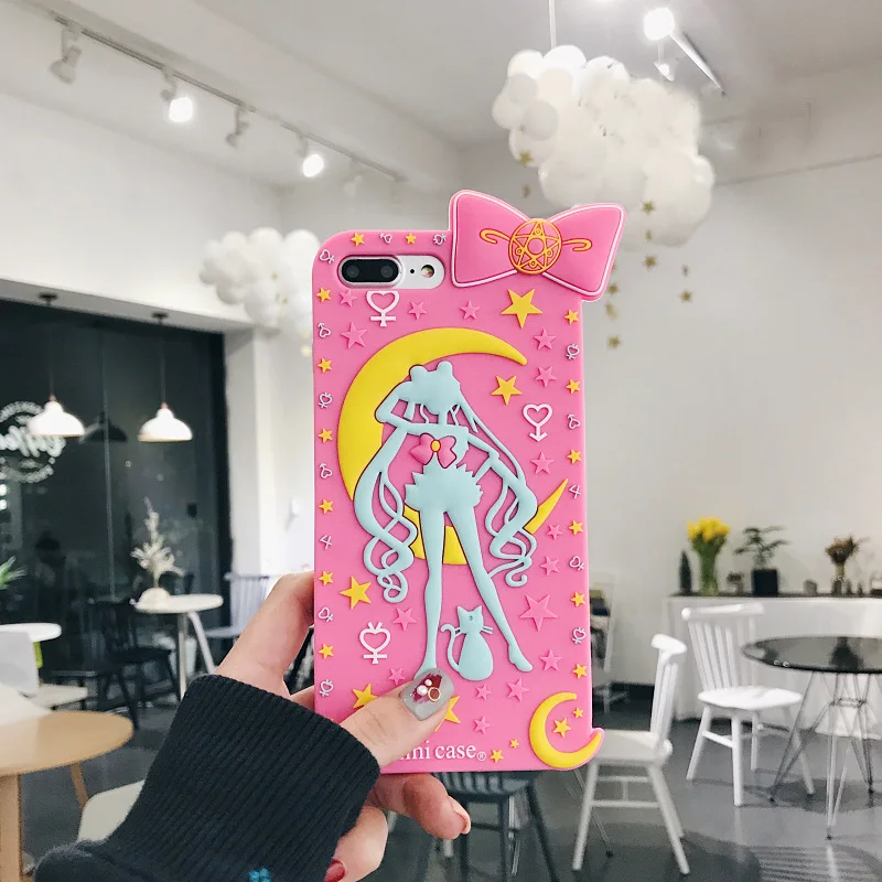 Для iphone XS милый Сейлор Мун прекрасный силиконовый чехол для 8plus 6 6S 6splus 7 7plus 8 X Luna Cat
