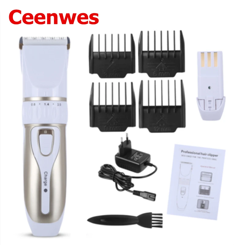 Профессиональная Бесшумная электрическая машинка для стрижки волос триммер с