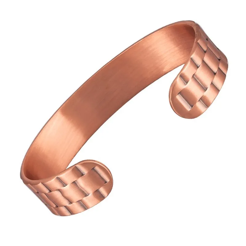 Hottime браслеты из чистой меди для мужчин и женщин Регулируемые Широкие