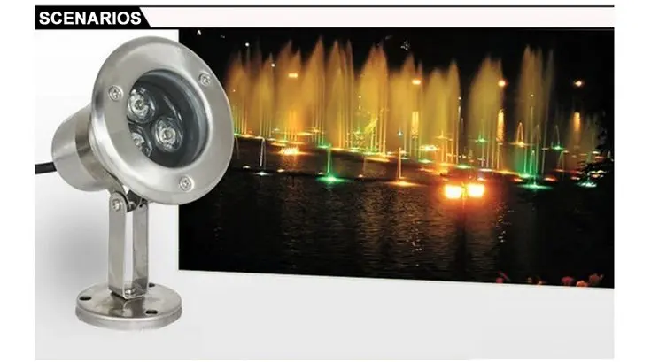 RGB светодиодные подводные фонари для аквариума IP68 3 Вт 6 9 12 15 18 водонепроницаемые фонтанов прудов бассейнов В