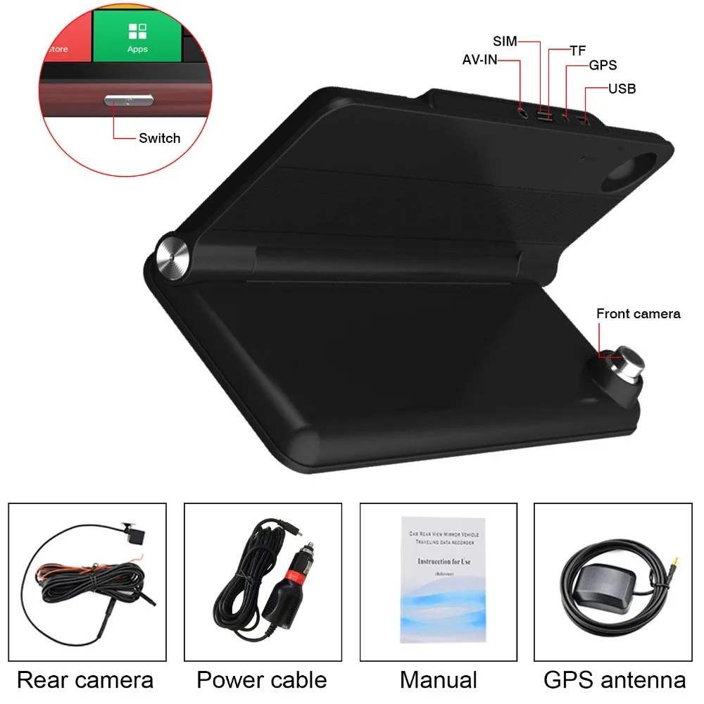 Dealcoo 8' сенсорный экран 4 г dvr автомобиля видео регистраторы камера ADAS 1080 P FHD