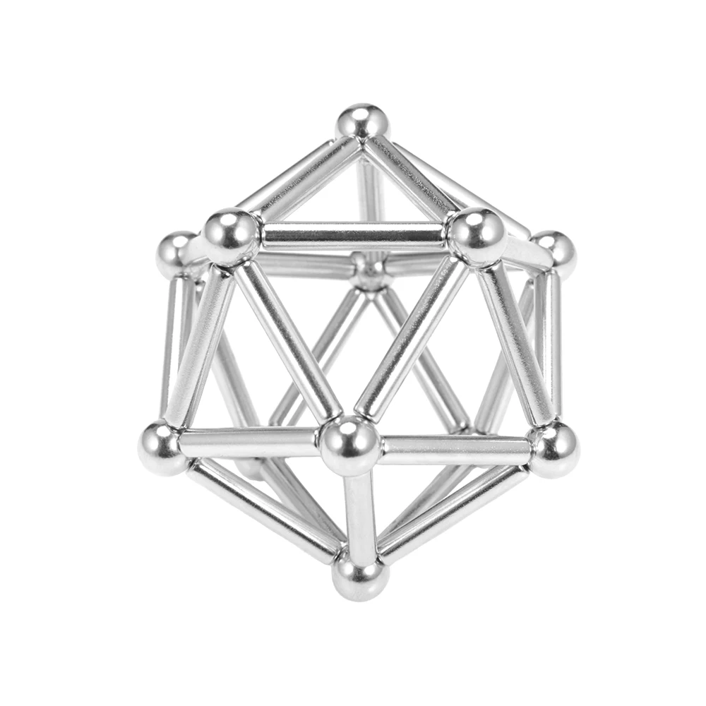 Silver Инновационные 36 шт. магнитные стержни 27 шт. стальные шарики игрушки строительные головоломки игрушки - Цвет: Silver
