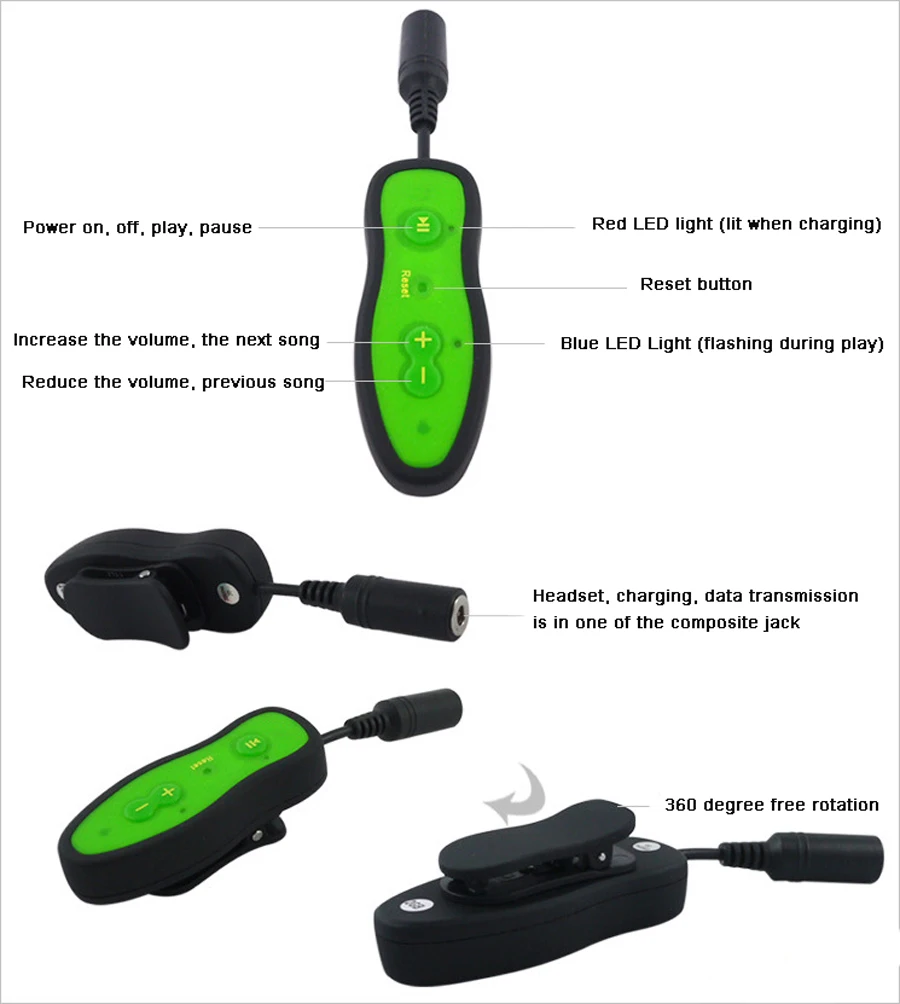 Новинка, 4G, 8 ГБ, дайвинг, водонепроницаемый, для плавания, ming, MP3 плеер, наушники, IPX8, для подводного серфинга, для спорта, для плавания, мини, HIFI, mp3 плееры, гарнитура