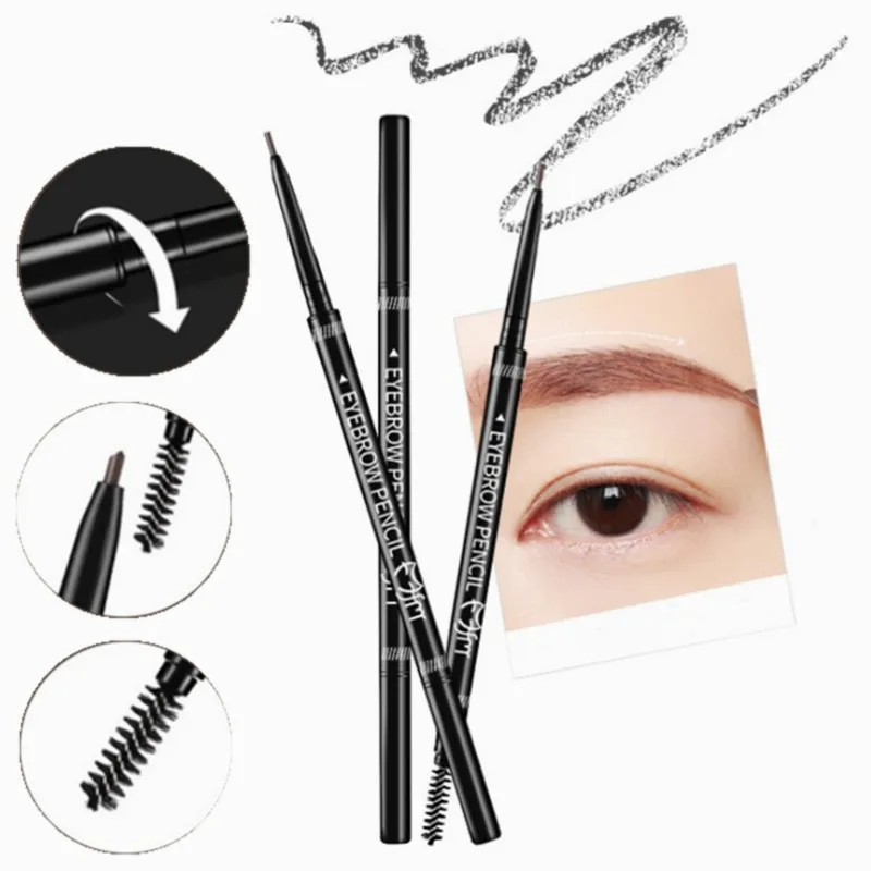1 шт. двухсторонний супер тонкий карандаш для бровей и кисть водостойкая