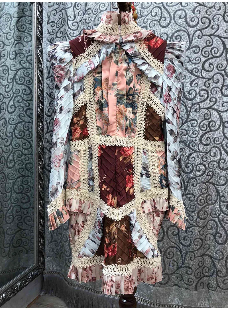 like the pic Мода Дворцовый стиль с длинным рукавом женское подиумное женское платье - Цвет: like the pic