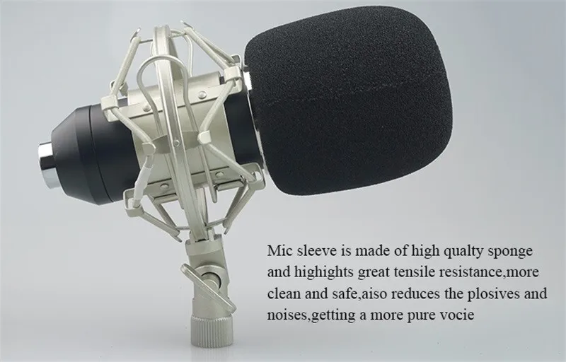 

Excellent audio processing Dynamic Condenser Wired Microphone Mic Sound Studio Recording Kit KTV Karaoke with Shock Mount