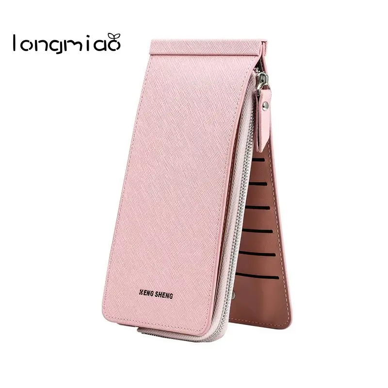 Брендовый кошелек longmiao из искусственной кожи для женщин Дамский бумажник на