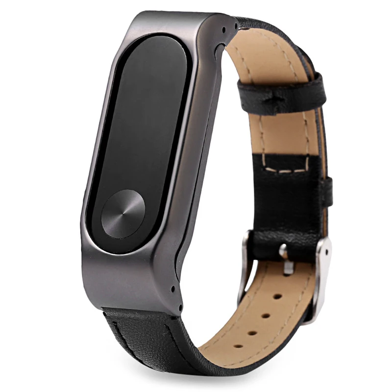Ремешки для часов металлический кожаный ремешок Xiaomi Miband 2 нержавеющая сталь