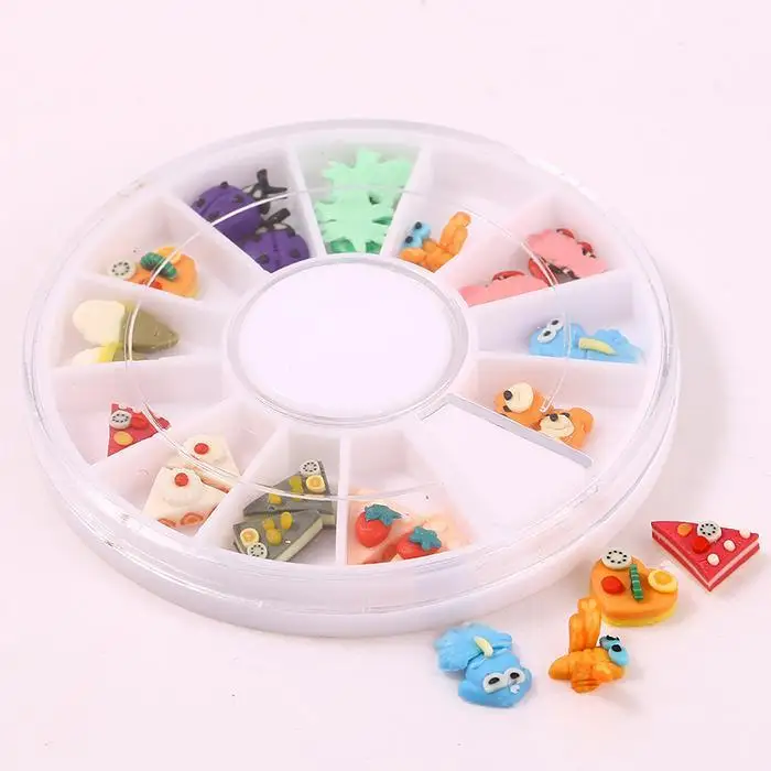 Мягкое керамическое украшение для ногтей украшения 12 ячеек DIY как на изображении